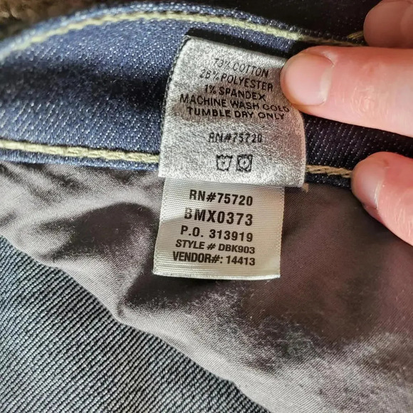 daytrip Leo Bootcut Dark Wash Faded Low Rise Studded Women's Jeans Size 25L - Picture 5 of 14